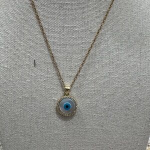 Gold Evil Eye Pendant Necklace
